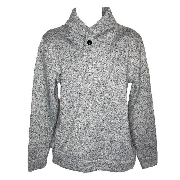 H2H Mens Sweater Gray Long Sleeve Pullover Button Collar Top Size M - Picture 1 of 15